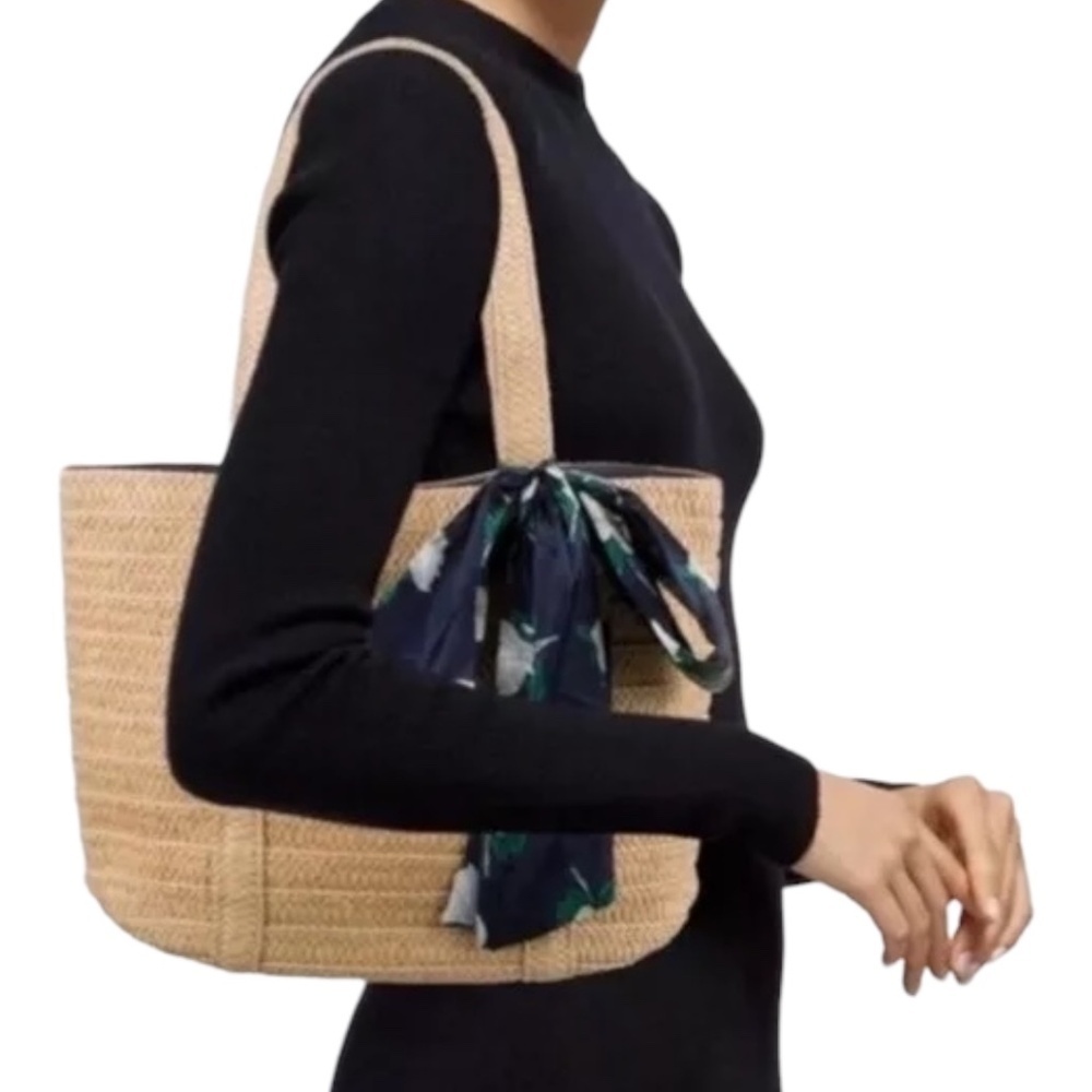 DRAPER JAMES - Straw Tote Bag Natural Color